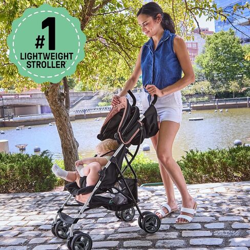 Summer by Ingenuity 3D Mini Convenience Stroller – Lightweight Stroller with Compact Fold, Multi-Position Recline, Canopy with Pop Out Sun Visor – Umbrella Stroller for Travel and More, Slate Grey in Saudi Arabia