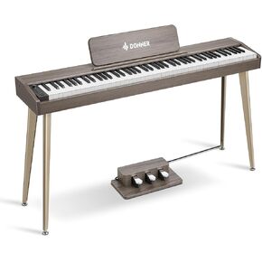 Donner DDP-60 88 Key Digital Piano: Full Size Keyboard, Sensitive Touch, 8 Reverbs, Recording, 128 Voices. Includes Three Pedal, Electric Piano Keyboard for Beginners