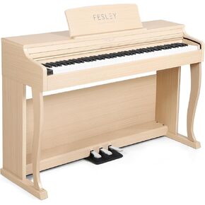 Fesley Digital Piano 88 Key Weighted Keyboard: Home Electric Piano Piano With Hammer Action For Professional,Upright Piano Keyboard with Dual 25W Speakers,Triple Pedal,Support Bluetooth,MIDI USB,Black