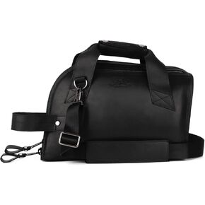 Leather Trumpet Gig Bag. Padded, Lightweight & Water-Resistant, w. Shoulder Strap & Handle. Durable Protection w. Accessory Pocket. Instrument Case Storage & Travel (Trumpet, black)