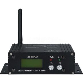 LIXADA DMX512 2.4G Wireless Controller Transmitter Receiver Adjustable Repeater Lighting Controller LCD Display Power 35 Groups ID Coding for Party DJ Show Club LED Stage Disco KTV Stage Light