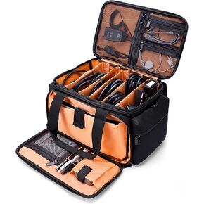 HMLIN DJ Case, DJ Cable File Bag with Detachable Padded Bottom and Dividers, Travel Music Bag for Professional DJ Gear, Sound Equipment and Accessories Green 2024