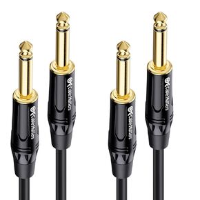 Cable Matters 2-Pack 1/4 Inch TS to TS Electric Guitar Cable 6 Feet - Guitar Cord/Guitar Amp Cord/Instrument Cable for Electric Guitar, Mandolin, Bass AMP, Keyboard, Mixer, Equalizer