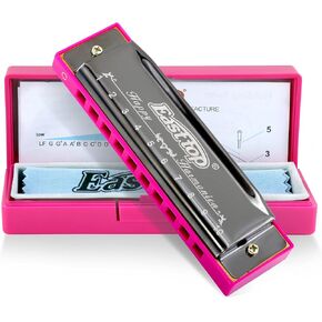 East top Harmonica, Diatonic 10 Holes C Key, Blues, for Beginner, Kids, Children, Students, Gift, with Case, Clean Cloth and Manual