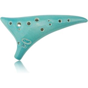 "Dragon Tooth" 12 Hole Alto C China Blue Ceramic Ocarina, Collectible, Gift Ideas