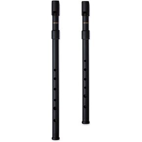 SMARTWOODI WI-921 WI-922 Set of 2 Irish Whistle Matte Black Key of C & Key of D Tin Whistle Penny Whistle ABS