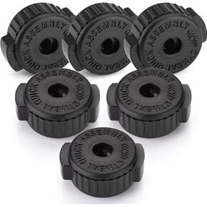 Facmogu 6PCS Black Plastic Cymbal Nuts, 8mm Quick-set Cymbal Nut for Percussion Drum Kit, Quick Release Cymbal Nut & Cymbal Mate for Percussion Replacement Kitparts
