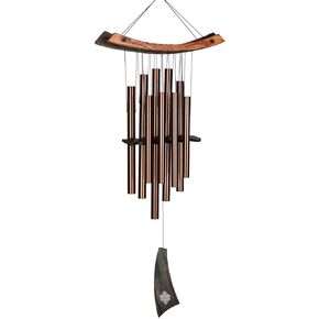 Woodstock Wind Chimes, Outdoor Decor, Patio and Garden Decor for Outside, Front Porch Decor, (34") Wind Chimes for Patio Decor, Eastern Energies Healing Wind Chime Silver Gifts (HC)