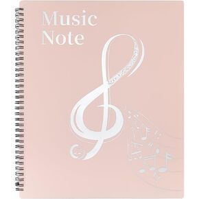 MUDOR Sheet Music Folder for Sheet Music Page 8.5X 11 Inches, Sheet Music Holder Allow Annotations, Eliminate Glare, 60 Pages Spiral Sheet Music Binder Organizer, Sheet Music Storage
