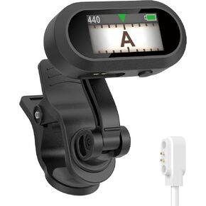 Sondery Guitar Ukulele Tuner Clip On Rechargeable, Easy to Read Simple TFT Screen Extremely Fast and Accurate Tuning, Headstock Chromatic Tuner Pitch 410-460Hz, Good to Use in Strong Light