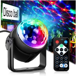 Party Lights, Dj Rave Lights Led Strobe Lights Sound Activated Stage Lights Projected Effect Dancing Lights Remote Control for Birthday Xmas Wedding Bar KTV Christmas-1 Pack