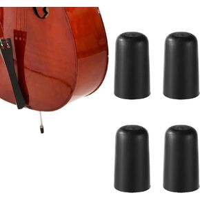 4pcs Cello Endpin Stopper, Cello Endpin Rubber Tip Cello Rock Stop Non-Slip Rubber Cello Slipstop Endpin Rest for Practice Performance(Black)