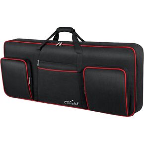 61 Key Keyboard Case Soft, Full Padded Piano Case with Handles and Adjustable Shoulder Straps, Waterproof Piano Keyboard Case with 3 Pockets for Accessories (Size: 39.5"x15.8"x4.8")
