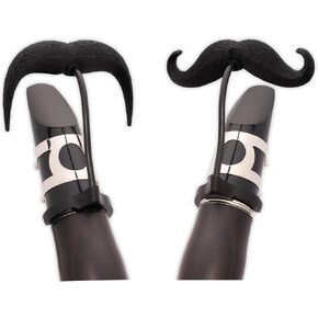 Clarinet-Stache 2.0 - [2-Pack] Clip-on Mustache for Clarinet, XL and Handlebar Combo Version, by Brasstache