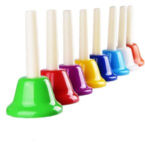 Handbell,8-Note Diatonic Hand Bells Set,Colorful Musical Instrument for Kids,Toddlers Adults,Perfect for Festivals, Teaching,Church,Weddings,Family Parties Come with Carry Bag