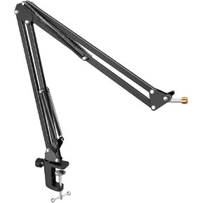 Microphone Arm Stand, FIFINE Suspension Boom Scissor Mic Stand with Heavy Duty Clamp, 3/8" to 5/8" Adapter, for Voice-over, Gaming, Recording, Studio, Home Office (CS1)