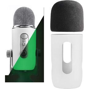YOUSHARES 2PCS مرشح Blue Yeti Pop لميكروفون Yeti الأزرق، واقي رياح رغوي Yeti مع غطاء ميكروفون أزرق Yeti للقطط الميتة لميكروفون Yeti وميكروفون USB أزرق Yeti Pro