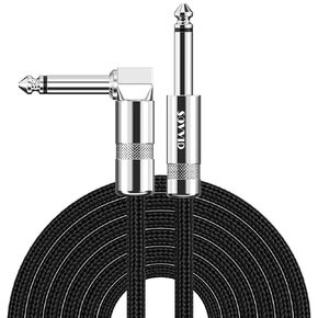 Guitar Cable 10FT 2 Pack Instrument Cable Guitar Cord Electric Guitar Cable Guitar AMP Cord for Bass Guitar Keyboard 1/4 Inch Cable Right Angle Black Blue