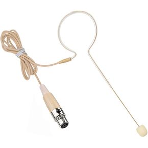 Headset Microphone Single Ear Earset Headworn Over Ear Hanging Condenser Omnidirectional Mic Compatible with Shure Wireless System Bodypack Transmitter with 1.2m Cable Mini XLR 4 Pin TA4F Plug