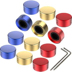 Footswitch Topper Guitar Pedal Button Caps with 3 Set Screws and Protective Fitting Increasing Accuracy,Comfort for Common Switches diameter of 3/8"| SOLUTEK BUTTONS V1 12Pcs Multi-colors