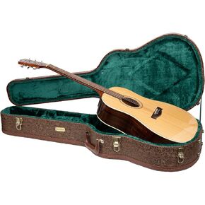 Crossrock Designer Series- Universal Wooden Case for Gibson Acoustic J45, Martin Dreadnought Guitars- Security Lock, Metal Feet, Storage Space- Blossom Brown((CRW530DBQ) in Saudi Arabia