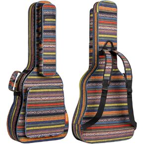 CAHAYA Acoustic Guitar Bag with Neck Cradle Bohemian Vintage Guitar Case 0.65in Thick Sponge Padded Guitar Case for 40 41 42 In Acoustic Classical Guitars CY0186