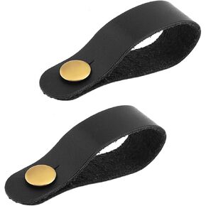 Guitar Strap Locks 2PC, Leather Guitar Strap Button, Headstock Adapter Tie, Guitar Headstock Strap Tie, Guitar Neck Strap Button Guitar Accessories for Acoustic, Ukulele Strap, Bass Guitar, Black