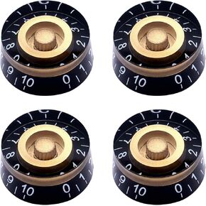 Taiss 4Pcs Guitar Knobs,Amber Top Hat Knobs Electric Guitar Bass Speed Control Knobs Volume Tone Control Knobs Fits 6mm/0.24" Rotary Shaft Musical Instruments and Radios Parts Replacement KNOB-S32