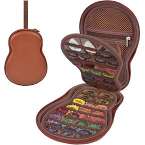 ANKHOH Guitar Pick Holder Case for Fender/for Acoustic/for ChromaCast/for D'Addario/for JIM DUNLOP/for Bolopick/for UNLP MUSICAL INSTRUMENT, 63+ All Size Plectrums Storage Picks Pouch Box, Bag Only
