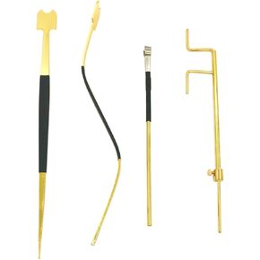 4Pcs Cello Sound Post Tool Set Include Straight S Style Post Setter, Sound Post Gauge and Retriever Clip, Luthier Install Repair Tool Kit Cello Making Tools