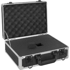 13 Inch Aluminum Carrying Case 13 X 10 X 5.5 Inch Ideal for Microphone & Camera Gear Transportation, DJ Mixer Case with Customizable Pre-Diced Foam, Black