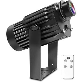 100W Logo GOBO Projector for Business, IP65 Waterproof Rotational with Dual Cooling System Outdoor LED Light, DJ Effect Light with Remote Control and Glass Lens for Indoor and Outdoor Use