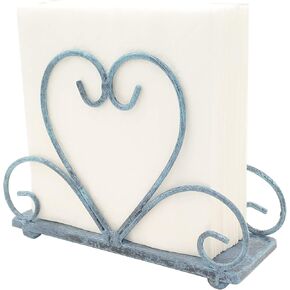 Antique Leaves Design Vertical Napkin Holder, Classic Disposable Paper Hand Tower Storage Tray Caddy, Metal for Kitchen, Stylish Towel Dispenser, Mail Letter Sorter Rack, Document File Organizer