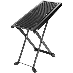 Guitar Foot Stool, 4 Levels Height Adjustable Guitar Foot Rest Stool, Foldable Guitar Foot Stand for Guitars Ukulele Classical Guitar Player, Black, Metal Guitar Pedal