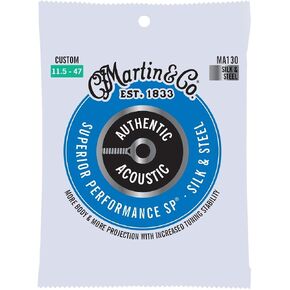 Martin Authentic Acoustic Guitar Strings, Superior Performance Custom 11.5-47, Silk & HT Steel in Saudi Arabia
