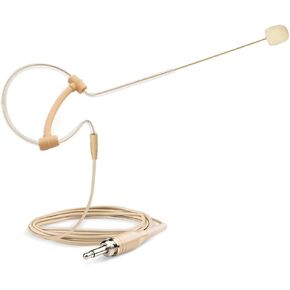 Single Ear Headset Microphone Earset Headworn Mic for Wireless System Bodypack Transmitter with 1.2m Cable and Windscreen 3.5mm Mono Male Screw Plug