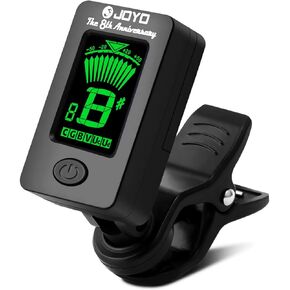 JOYO Guitar Tuner Clip on Digital Electronic Tuner for Guitar, Bass, Ukulele, Violin, Mandolin, Acoustics Calibration Tuner (JT-01, Black, 1PC)