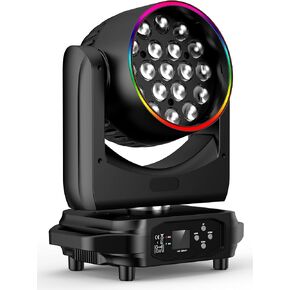 Moving Head Light 19x10W RGBW 4in 1 Beam Wash Stage Lights with DMX512 and Sound Activated, Moving Head dj Lights for Parties Church Wedding Bar Christmas and KTV