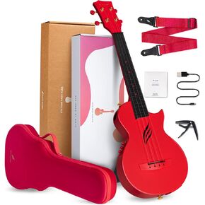 Enya Tenor Ukulele 26 Inch Carbon Fiber Acousticplus Cutaway Travel Ukelele for Beginner Bundle Kit with Online Lesson Including Gig Bag, Strap, Capo, and Strings Professional Ukalalee Yukalalee Gift