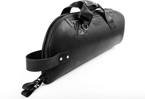 Leather Trumpet Gig Bag. Padded, Lightweight & Water-Resistant, w. Shoulder Strap & Handle. Durable Protection w. Accessory Pocket. Instrument Case Storage & Travel (Trumpet, black) in Kuwait