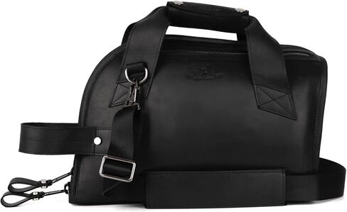 Leather Trumpet Gig Bag. Padded, Lightweight & Water-Resistant, w. Shoulder Strap & Handle. Durable Protection w. Accessory Pocket. Instrument Case Storage & Travel (Trumpet, black) in Kuwait