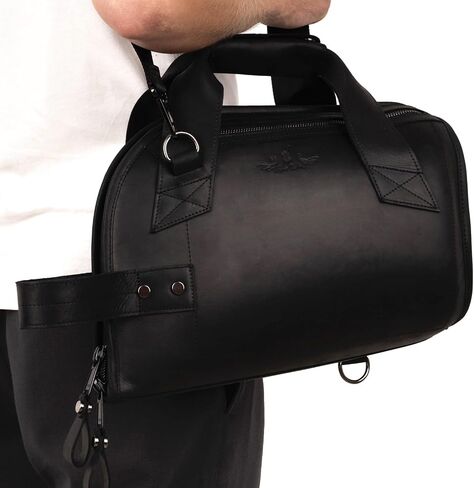 Leather Trumpet Gig Bag. Padded, Lightweight & Water-Resistant, w. Shoulder Strap & Handle. Durable Protection w. Accessory Pocket. Instrument Case Storage & Travel (Trumpet, black) in Kuwait
