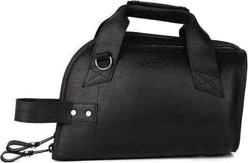 Leather Trumpet Gig Bag. Padded, Lightweight & Water-Resistant, w. Shoulder Strap & Handle. Durable Protection w. Accessory Pocket. Instrument Case Storage & Travel (Trumpet, black) in Kuwait