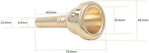 Btuty Alto Trombone Copper Mouthpiece Mouth Piece 6.5AL Trombone Mouthpiece (Gold) in Saudi Arabia