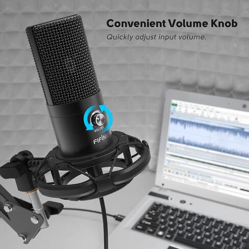 FIFINE Studio Condenser USB Microphone Computer PC Microphone Kit with Adjustable Boom Arm Stand Shock Mount for Instruments Voice Overs Recording Podcasting YouTube Vocal Gaming Streaming-T669 in Saudi Arabia