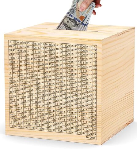 Wooden Savings Challenge Box for Adults Kids, Wood Coin Piggy Bank, Must Break to Open Cash Savings Box for $2000 Target (Natural, 4.5inches) in Saudi Arabia