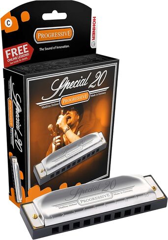 Hohner Special 20 Harmonica - Key of C Bundle with Zip Case, Instructional Manual, and Austin Bazaar Polishing Cloth in Saudi Arabia