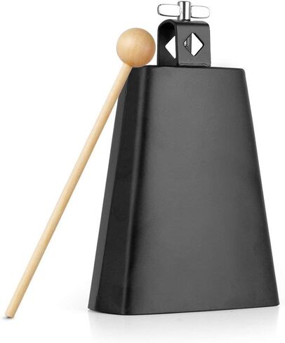Vangoa 4 Inch Steel Cowbell with Stick, Noise Makers Hand Bell Cheering Bell for Sports Events Solid School Bells Percussion Cowbells for Drum Set, Gold in Kuwait