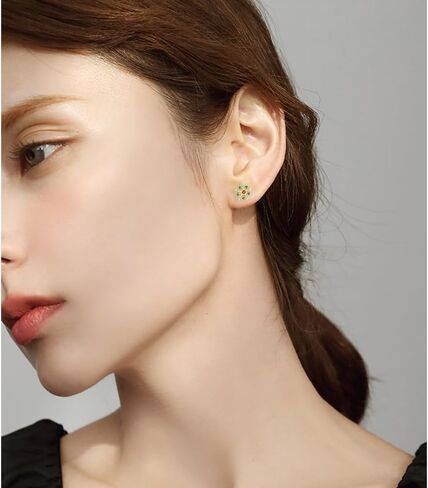Christmas Snowflake Small Stud Earrings 18K Gold for Women Tiny 20G Cartilage Screw Back Tragus Helix Barbell Piercing Body Dainty Cute Fashion Cubic Zirconia Jewelry Gifts Daughther BFF Birthday Xmas in Saudi Arabia