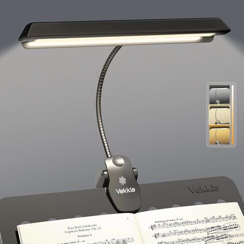 Vekkia Rechargeable Music Stand Light - Musicians Piano Light Clip On, 9 Levels Dimmable, Portable, USB-C, Perfect for Piano, Orchestra, Podium, Easel in Saudi Arabia